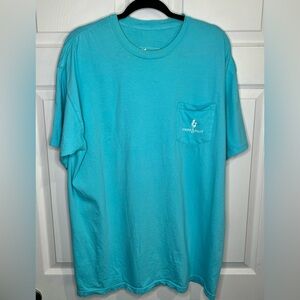 Fripp & Folly Men’s tee - Blue - Size XL - Boat on back